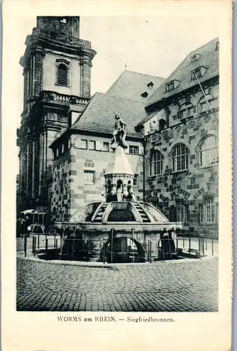 41700 - Deutschland - Worms am Rhein , Siegfriedbrunnen - gelaufen