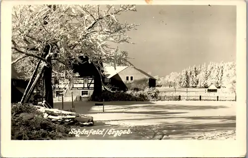 41721 - Deutschland - Schönfeld , Erzgebirge , Winterlandschaft - gelaufen