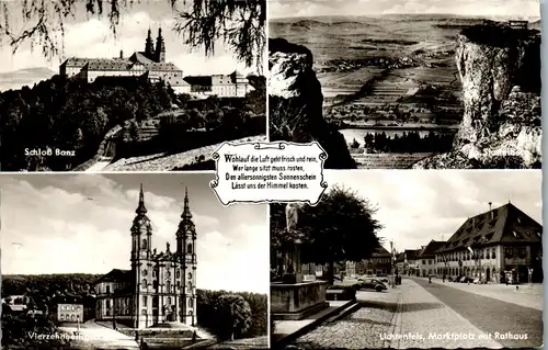 41771 - Deutschland - Lichtenfels , Marktplatz mit Rathaus , Schloß Banz , Staffelberg , Vierzehnheiligen - gelaufen