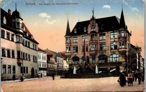 41828 - Deutschland - Erfurt , Am Anger mit Monumentalbrunnen - nicht gelaufen