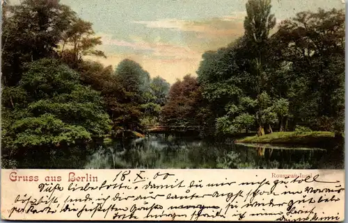 41840 - Deutschland - Berlin , Gruß aus , Rousseau Insel - gelaufen