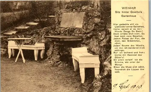 41851 - Deutschland - Weimar , Sitz hinter Goethe's Gartenhaus - nicht gelaufen