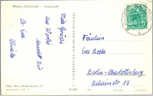 41871 - Deutschland - Worbis , Eichsfeld , Teilansicht - gelaufen