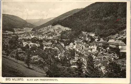 41876 - Deutschland - Bad Wildbad , Blick vom Panoramahotel - gelaufen