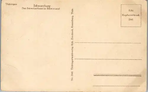 41891 - Deutschland - Schwarzburg , Schweizerhaus im Schwarzatal , Thüringen - nicht gelaufen