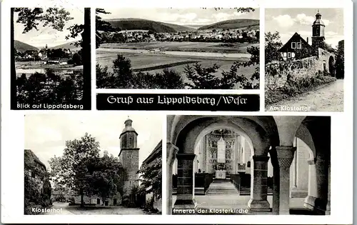 41956 - Deutschland - Lippoldsberg , Weser , Klosterhof , Kirche , Mehrbildkarte - gelaufen