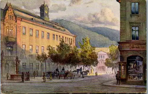 41970 - Künstlerkarte - Heidelberg , Die Universität und das neue Kollegienhaus , signiert F. Huth - nicht gelaufen