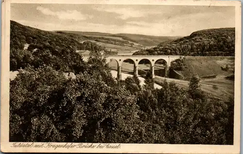 41997 - Deutschland - Cassel , Kassel , Fuldatal mit Kragenhofer Brücke - gelaufen