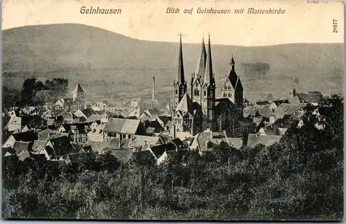 42059 - Deutschland - Gelnhausen , Blick auf Gelnhausen mit Marienkirche - gelaufen
