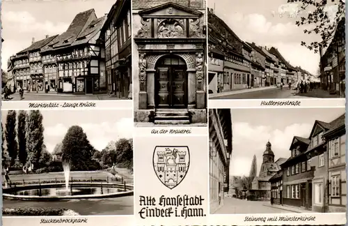 42074 - Deutschland - Einbeck , Rathaus , Lange Brücke , Hullerserstraße , Steinweg , Mehrbildkarte - nicht gelaufen