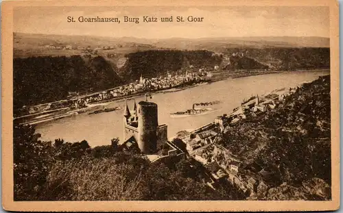 42183 - Deutschland - St. Goarshausen , Burg Katz und St. Goar - gelaufen 1922