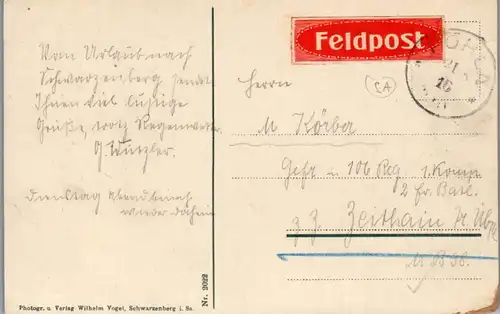 42193 - Deutschland - Zigeunerfelsen , Pöhla , Rittersgrün , Strasse Siegelhof , Wald-Burg , Feldpost Marke - gelaufen 1916