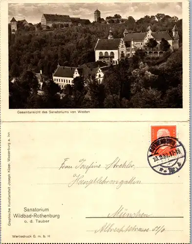 42215 - Deutschland - Rothenburg o. Tauber , Sanatorium von Westen , Speisesaal im Kurhaus - gelaufen