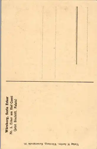 42224 - Deutschland - Würzburg , Nr. 1 - Erker am Hof Conti , Bischöfliches Palais - nicht gelaufen