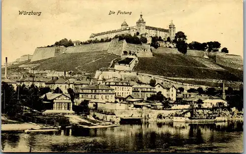 42241 - Deutschland - Würzburg , Die Festung - gelaufen 1908