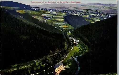 42273 - Deutschland - Schwarzwassertal , Schwarzwassertal am Hirschenstein mit Bermsgrün i. sächs. Erzgebirge - nicht gelaufen