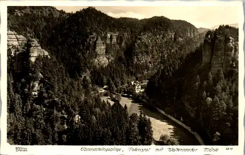 42288 - Deutschland - Polenztal , Waltersdorfer Mühle , Elbsandsteingebirge - gelaufen 1940