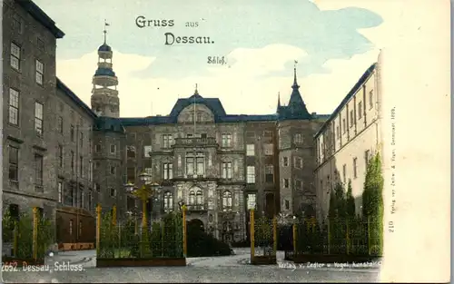 42293 - Deutschland - Dessau , Gruß aus , Schloß , Litho - nicht gelaufen 1898
