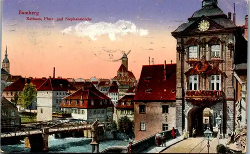 42299 - Deutschland - Bamberg , Rathaus Pfarrkirche und Stephanskirche - gelaufen