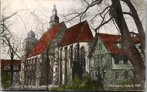 42308 - Deutschland - Coburg , Blick auf St. Morizkirche - gelaufen 1906