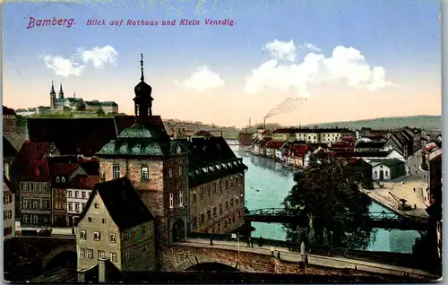 42341 - Deutschland - Bamberg , Blick auf Rathaus und Klein-Venedig - gelaufen 1914