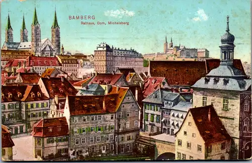 42348 - Deutschland - Bamberg , Rathaus , Dom , Michelsberg , Feldpost - gelaufen 1915