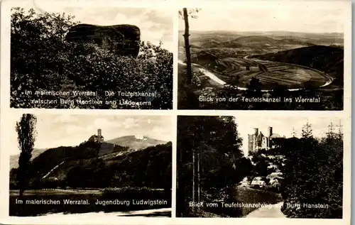 42393 - Deutschland - Werratal , Jugendburg Ludwigstein , Burg Hanstein , Teufelskanzel , Mehrbildkarte - gelaufen 1931