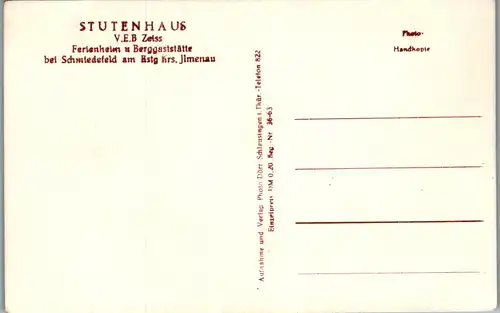 42473 - Deutschland - Schmiedefeld , am Rennsteig , Stutenhaus V.E.B. Zeiss , Ferienheim - nicht gelaufen