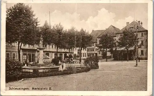 42479 - Deutschland - Schleusingen , i. Thür. , Marktplatz II , l. beschädigt - gelaufen 1915