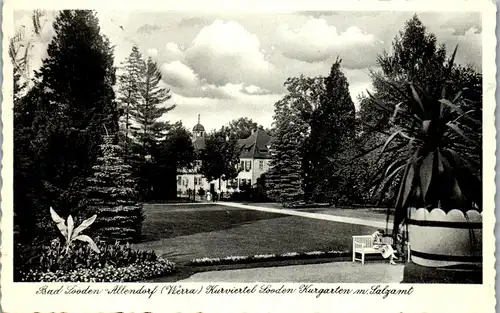 42520 - Deutschland - Bad Sooden Allendorf , a. Werra , Kurviertel Sooden Kurgarten mit Salzamt - gelaufen 1938