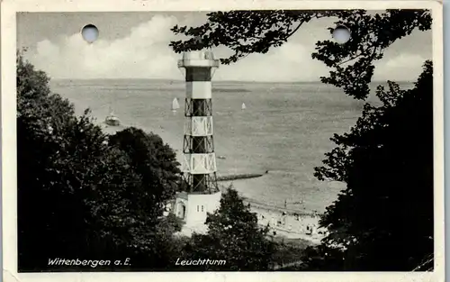 42534 - Deutschland - Wittenbergen , a. E. , Leuchtturm , Karte gelocht - gelaufen 1940