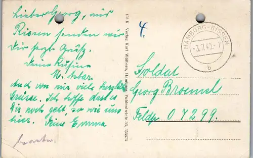 42534 - Deutschland - Wittenbergen , a. E. , Leuchtturm , Karte gelocht - gelaufen 1940