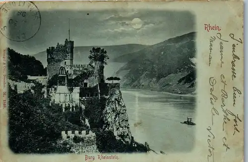 42610 - Deutschland - Rheinstein , Burg , Rhein - gelaufen 1898