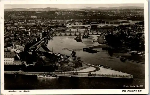 42612 - Deutschland - Koblenz , am Rhein , Das deutsche Eck - gelaufen 1935