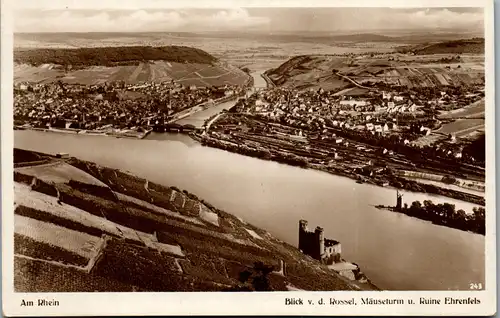 42619 - Deutschland - Am Rhein , Blick v. d. Rossel , Mäuseturm u. Ruine Ehrenfels - nicht gelaufen