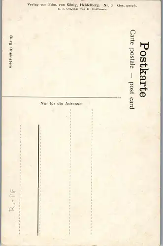 42622 - Künstlerkarte - Rheinstein , Burg , Rhein - nicht gelaufen