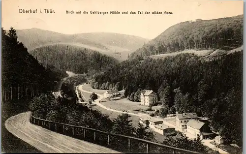 42664 - Deutschland - Oberhof , Blick auf die Gehlberger Mühle u. d. Tal der wilden Gera - gelaufen 1917