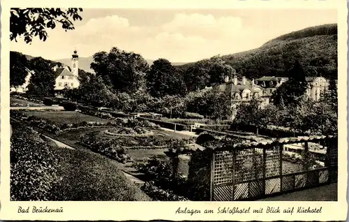 42713 - Deutschland - Bad Brückenau , Anlagen am Schloßhotel mit Blick auf Kurhotel - nicht gelaufen 1950