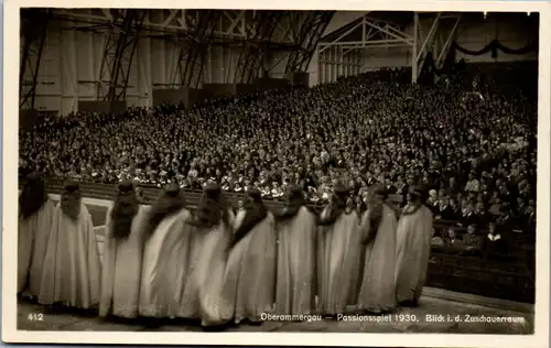 42729 - Theater - Oberammergau , Passionsspiel 1930 , Blick i. d. Zuchauerraum - nicht gelaufen