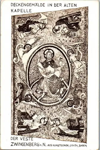 42736 - Künstlerkarte - Schloß Zwingenberg , a. N. , Deckengemälde i. d. alten Kapelle , signiert Rothgeb - nicht gelaufen