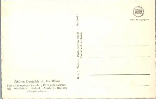 42779 - Deutschland - Die Rhön , Blick v. Kreuzgruppe nach Dammersfeld , Wildflecken , Eierhauk - nicht gelaufen