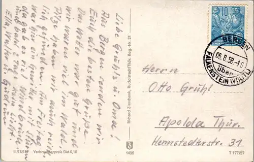 42793 - Deutschland - Bergen , i. Vogtl. , Panorama - gelaufen 1958