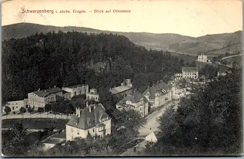 42801 - Deutschland - Schwarzenberg , i. sächs. Erzgeb. , Blick auf Ottenstein - gelaufen 1908