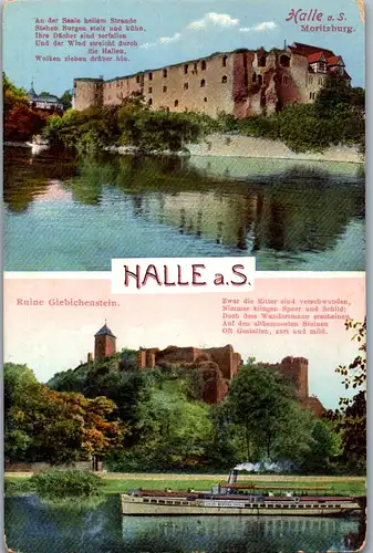 42841 - Deutschland - Halle , Saale , Morotzburg , Ruine Giebichenstein - gelaufen 1915