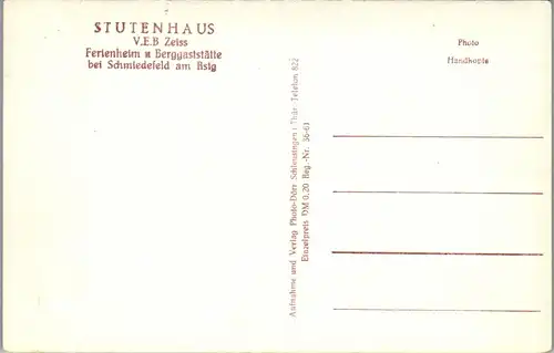 42852 - Deutschland - Schmiedefeld , Rennsteig , Stutenhaus V.E.B. Zeiss , Ferienheim , Adlersberg - nicht gelaufen