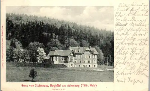 42856 - Deutschland - Schmiedefeld , Berghotel Stutenhaus , Thür. Wald , Adlersberg - gelaufen 1905