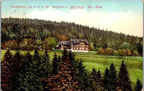 42858 - Deutschland - Schmiedefeld , Berghotel Stutenhaus , Thür. Wald , Adlersberg - gelaufen 1913