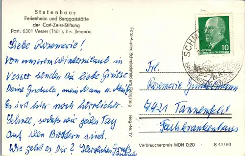 42861 - Deutschland - Schmiedefeld , Rennsteig , Stutenhaus V.E.B. Zeiss , Ferienheim , Adlersberg - nicht gelaufen