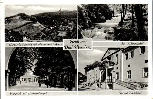 42881 - Deutschland - Bad Meinberg , Lippische Schweiz , Silberbachtal , Neues Badehaus - gelaufen 1957