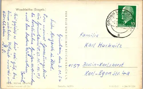 42919 - Deutschland - Waschleithe , Erzgebirge - gelaufen 1964